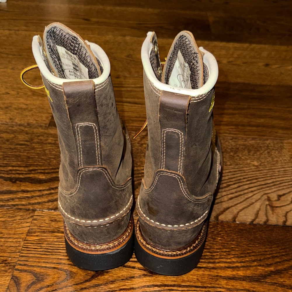 Men's Brown Leather Boots - Picture 4 of 9